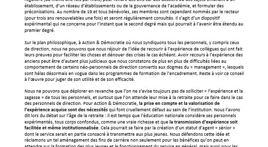 « Conseil de l’expérience » : quelle place pour l’expérience des personnels ?